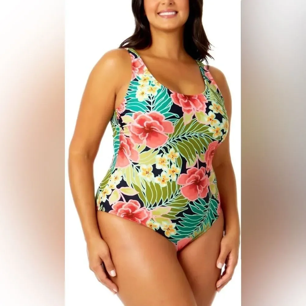 Hurley Women's Caribbean Dreamin One Piece Swimsuit, Size L